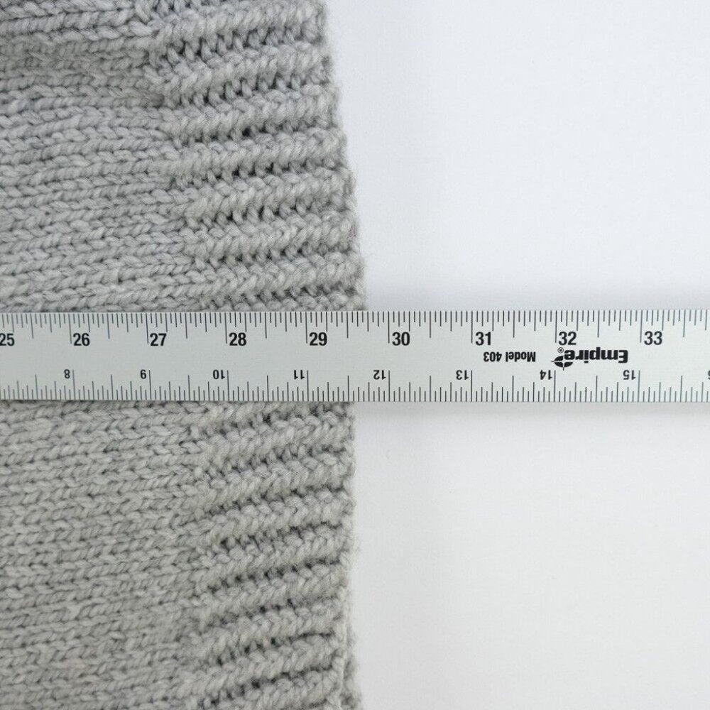Vintage Women's Size Large Sweater Heavyweight Hand Knit Crochet V Neck Wool - Picture 4 of 5